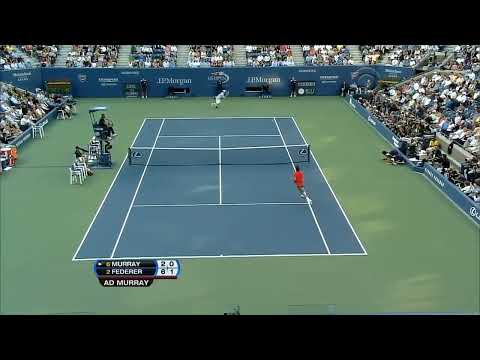 Federer forehand-exhibition US Open final 2008 vs Murray