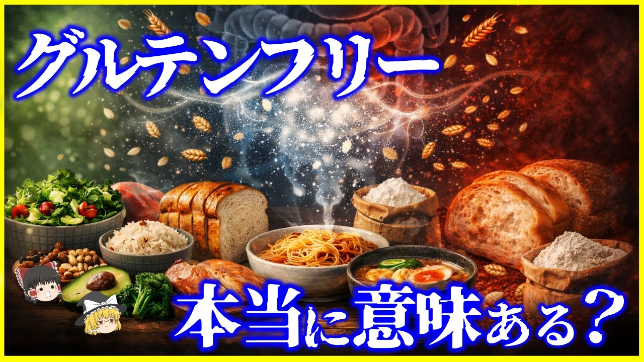 【ゆっくり解説】実は意味ない？「グルテンフリー」は本当に身体に良いのか？を解説/グルテンは悪者なのか？体に効く人・効かない人の違い