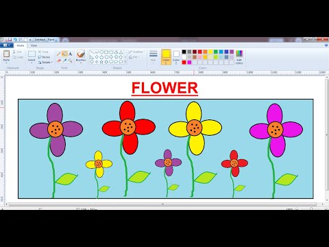 How to draw a Simple Flower in Your Computer using Ms Paint | Simple Flower Drawing.