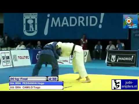 Judo 2010 EJU World Cup Madrid Hugo Pessanha BRA - Tiago Camilo BRA [-90kg] final.mp4