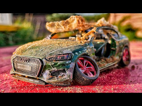 Restaurierung beschädigt Audi RS5 Modellauto - tolle Restaurierung