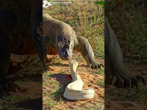 Epic! RAREST Albino Cobra vs komodo #cobra #komodo #wild
