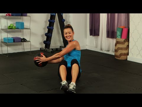 Seated Russian Twist With Medicine Ball, Ab Exercises, Fit How To