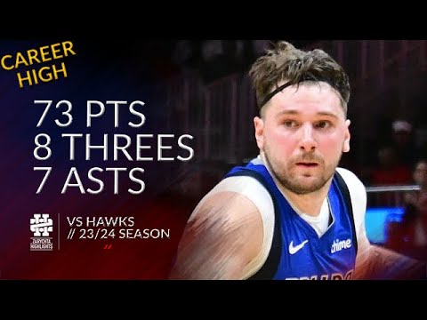 Luka Doncic 73 pts 8 threes 7 asts vs Hawks 23/24 season
