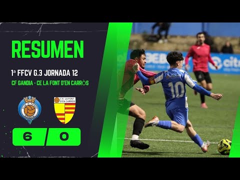 Resumen Gandia - La Font d'en Carròs, jornada 12 - 1ª FFCV G.3 y entrevistas