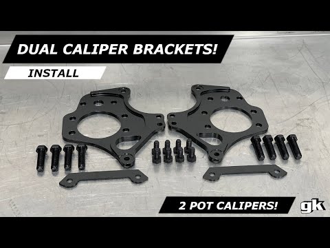 Gktech 2pot Nissan Dual Caliper Brackets - Install