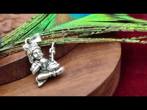 Vasudev Little Krishna (Kanha) Locket in Pure Silver video