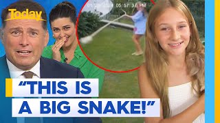 Download lagu Aussie girl takes on python to save her guinea pig | Today Show Australia mp3
