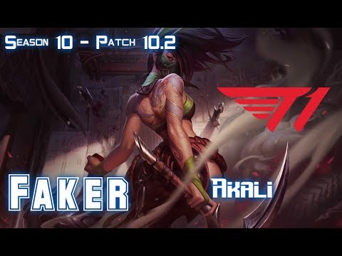 T1 Faker AKALI vs ORIANNA Mid - Patch 10.2 KR Ranked