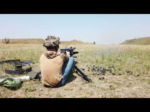 HK GMG 40mm automatic Grenade Launcher during training in Ukraine