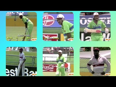 JAVED MUANDAD 38 AMIR MALIK 75 THIRD WICKET PARTNERSHIP VS WESTINDIES 1988 89 GABA