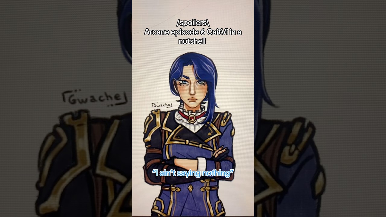 Arcane has me in a chokehold fr😔 #arcane #caitlyn #vi #leagueoflegends #caitvi #wlw #art #memes