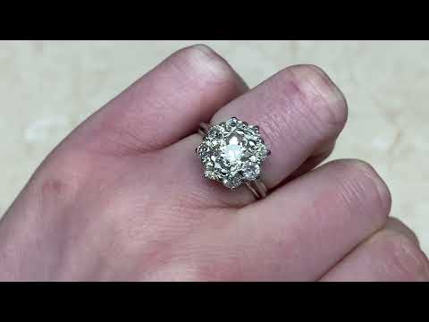 1.25ct Center Antique Cushion Cut Diamond Cluster Engagement Ring - Eastchester Ring - Hand Video