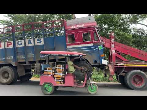 Ashok Leyland Al 1618 LPG truck accident | recovery van rescue The Truck