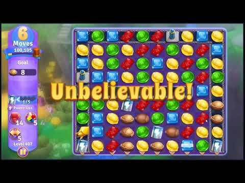 Wonka's World of Candy Level 407 - NO BOOSTERS + FULL STORY 🍫 | SKILLGAMING ✔️