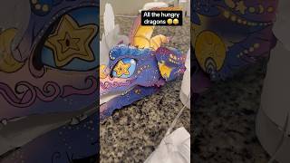 Feeding my dragon puppets 🐉 #paperdragon #dragon #dragonpuppets
