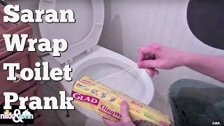 SARAN WRAP TOILET PRANK - Top Boyfriend and Girlfriend Pranks