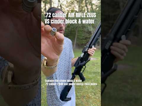 .72 caliber Zeus air rifle VS cinder block