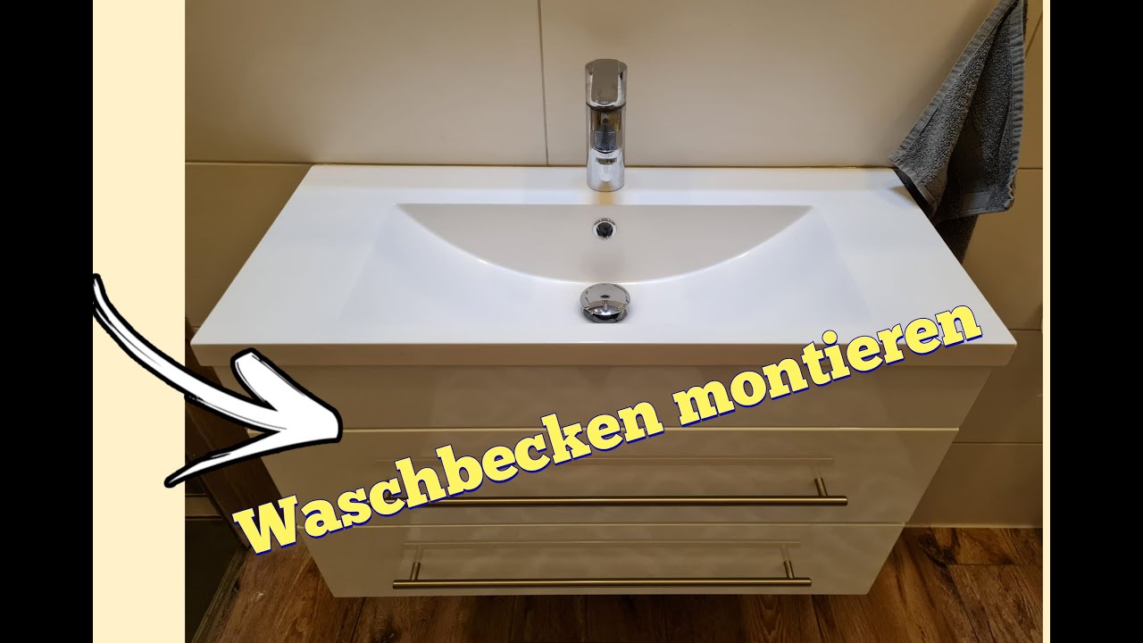 Waschbecken mit Unterschrank montieren