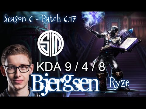 TSM Bjergsen RYZE vs EKKO Mid - Patch 6.17 NA Ranked | League of Legends