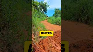 Olha esse antes e depois que toop. #vídeosatisfatorio #motoniveladora #videoshort