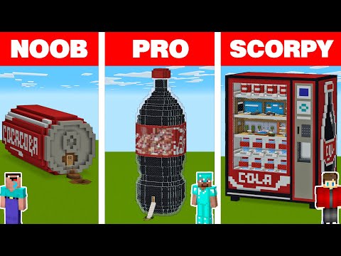 Minecraft NOOB vs PRO vs SCORPY: COLA HOUSE BUILD CHALLENGE - Animation