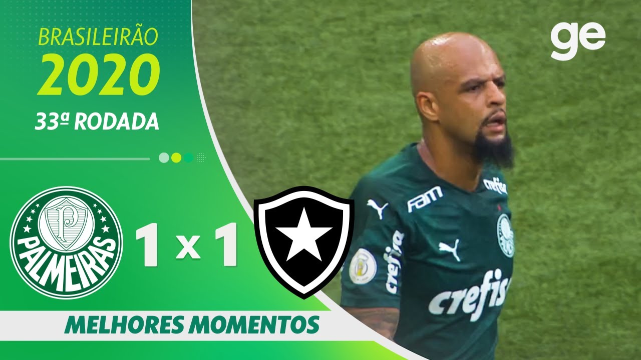 VÍDEO: Gols e melhores momentos do empate entre Palmeiras e Botafogo