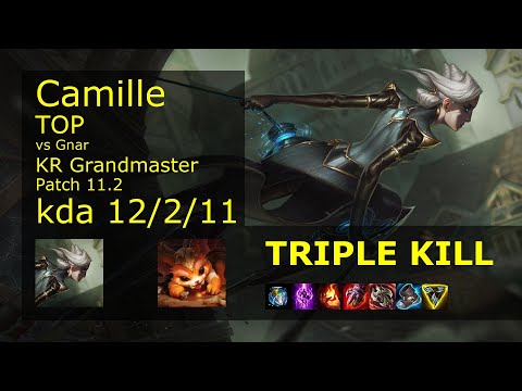 Camille vs Gnar Top - KR Grandmaster 12/2/11 Patch 11.2 Gameplay // [롤] 카밀 vs 나르 탑