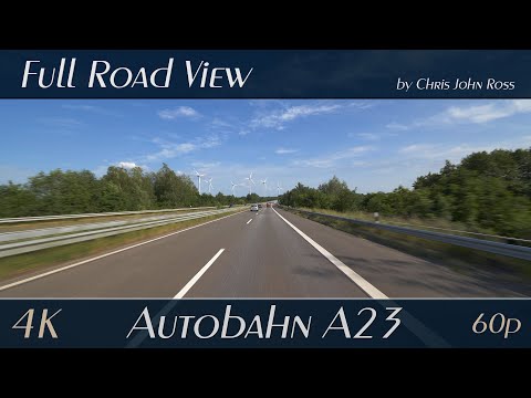 Autobahn (A23), Germany: Heide-West - Heide-Süd - Rastplatz Dithmarscher Geest - 4K (2160p/60p)