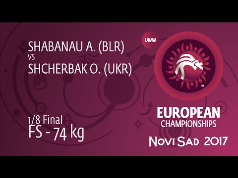 1/8 FS - 74 kg: A. SHABANAU (BLR) df. O. SHCHERBAK (UKR), 6-2