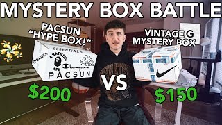 MYSTERY BOX BATTLE! $200 Pacsun “HypeBox” vs Vintage Box! *BUDGET