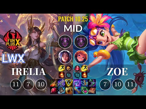 FPX Lwx Irelia vs Zoe Mid - KR Patch 10.25