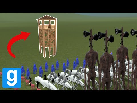 TREVOR HENDERSON ARMY VS TOWERS! - Garry's mod Sandbox
