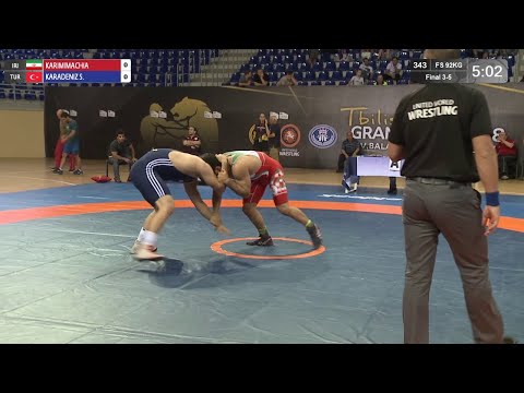 BRONZE FS - 92 kg: A. KARIMIMACHIA (IRI) v. S. KARADENIZ (TUR)