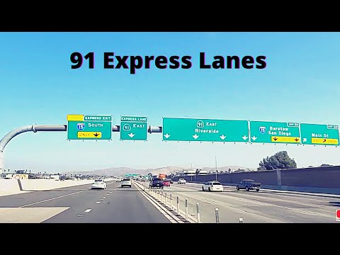 Dirigindo pelas 91 pistas expressas | Rota estadual 55 até a Interstate 15, Orange até Riverside County, CA [4K]