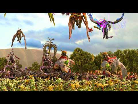 DAEMONS OF CHAOS & SKAVEN vs LIZARDMEN & TOMB KINGS - Total War: Warhammer 3