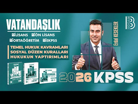 1) 2026 KPSS Vatandaşlık-Temel Hukuk Kav.–Sosyal Düzen Kuralları–Hukukun Yaptırımları–Erdal Kesekler