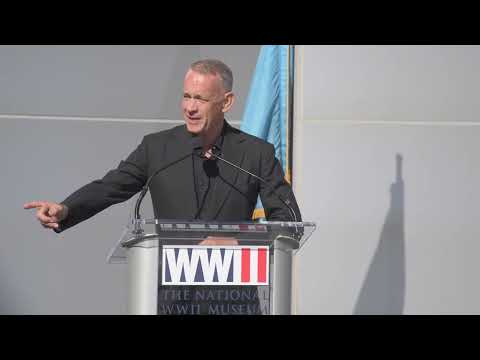 Tom Hanks delivers remarks during opening of Liberation Pavilion at National World War II Museum