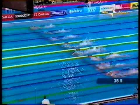 NUOTO MONDIALI MELBOURNE 2007 L’ORO DI MAGNINI NEI 100 SL CON HAYDEN