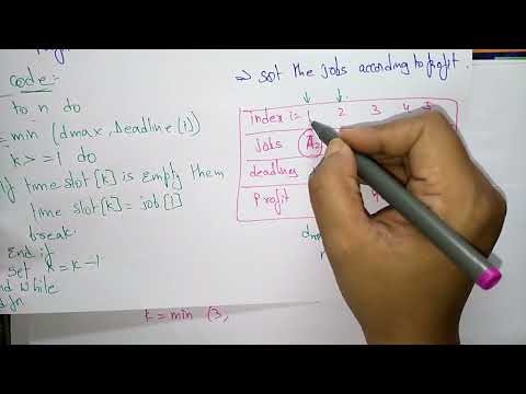 Job sequencing problem with deadline | Greedy Method | Design Algorithms | Lec 39 | Bhanu Priya