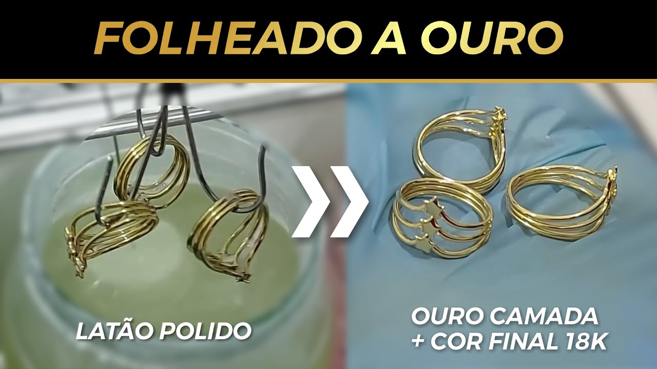 FOLHEADO A OURO - PEÇAS DE LATÃO POLIDO FOLHEADO A OURO CAMADA