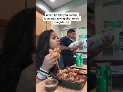 When he lets you eat his food after giving birth to his daughter 😅 #shorts