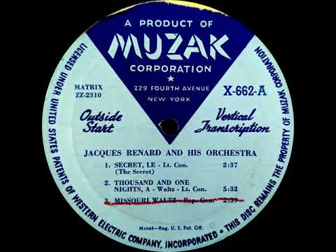 Muzak Vertical Transcription Disc X-662 - Jacques Renard / Henry Nosco and His Orchestra (1945)
