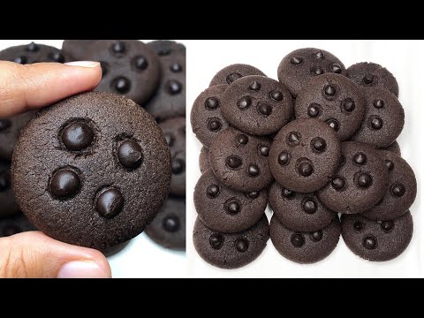 Mini Chocolate Chip Cookies Without Egg, Oven & Baking Powder | Easy Chocolate Cookies Recipe