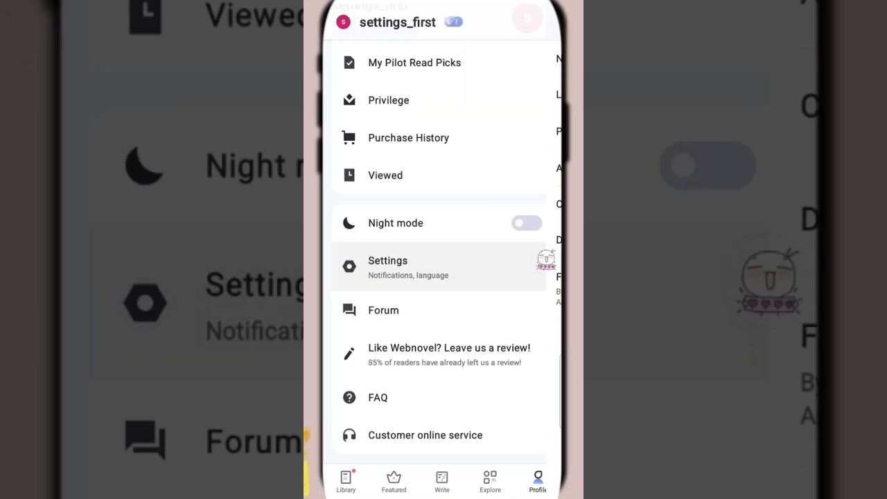How To Turn On Replies And Likes On Webnovel App #howto#settings#novel#apps#unitedstate#replies#like
