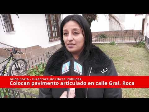 Colocan pavimento articulado en calle Gral Roca en Rosario de Lerma