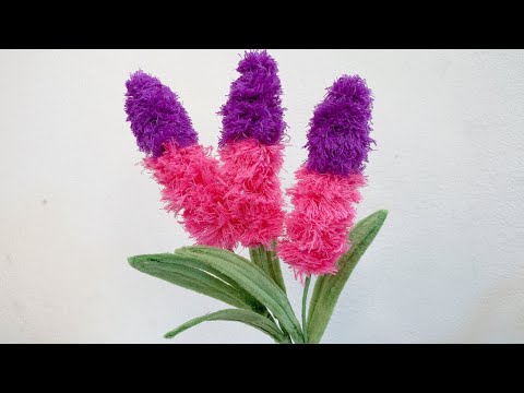 It's so Beautiful 💜🧶 Super Easy Lavender Flowers Craft Idea with Wool - DIY Amazing Yarn Flowers