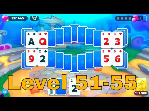 🐠 Fishdom Solitaire 💎 Level 51-55 | Relaxing No Commentary Gameplay