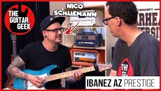 Video thumbnail for Ibanez AZ Prestige AZ2204F-TAB | #TGU18 with Nico Schliemann and his Beautiful Guitar by TheGuitarGeek