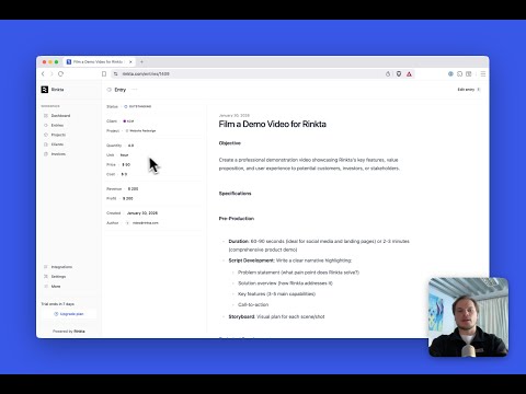Rinkta video preview